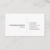 Creative Sleek White Design Modernes, stilvolles S Visitenkarte (Vorderseite)