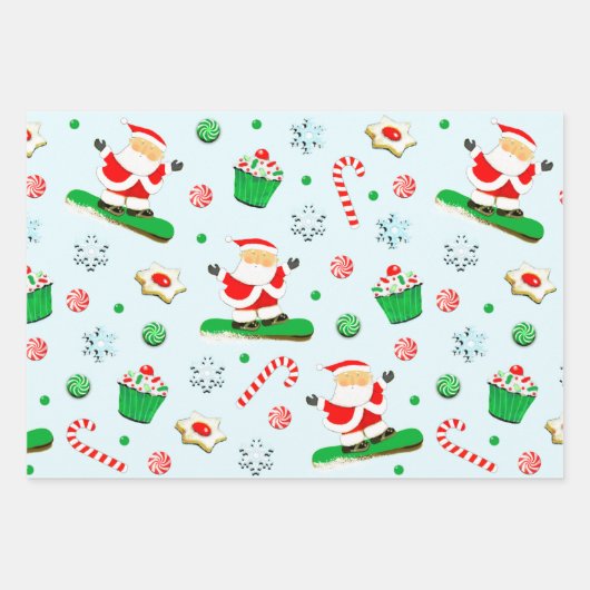 Creative Snowboarden Weihnachtsgeschenk Geschenkpapier Set (Vorderseite)