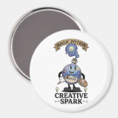 Creative Spark Magic Potion Retro Artist Mascot Magnet (Vorderseite/Rückseite)