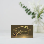 Creative Stylish Gold Gebäude Frame Construction Visitenkarte (Stehend Vorderseite)