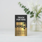Creative Stylish Imitate Gold Logistic Truck Drive Visitenkarte (Stehend Vorderseite)