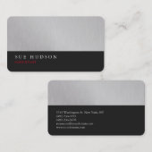 Creative Stylish Silver Dark Gray Beruflich Visitenkarte (Vorne/Hinten)