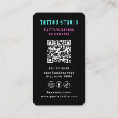 Creative Tattoo Artist Tattooist Branding QR Code Visitenkarte (Rückseite)