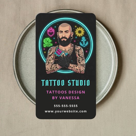 Creative Tattoo Artist Tattooist Branding QR Code Visitenkarte