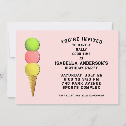 Creative Tennis Geburtstagsparty Einladung (Vorderseite)