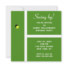 Creative Tennis Party Einladung