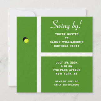 Creative Tennis Party Einladung
