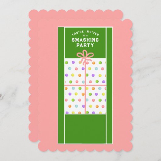 Creative Tennis Party Einladung (Vorne/Hinten)