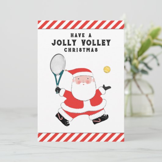 Creative Tennis Weihnachtskarten Feiertagskarte (Stehend Vorderseite)