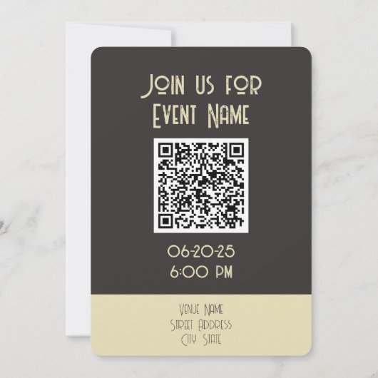 Creative Tiger lädt QR Code Card Save the Date ein (Rückseite)