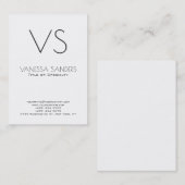 Creative Trendy Monogram Schlicht White Visitenkarte (Vorne/Hinten)