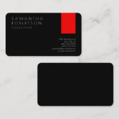 Creative Unique Black Red Modern Consultant Visitenkarte (Vorne/Hinten)