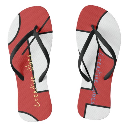 Creative Vibes Abstrakt Art Flip Flops Badesandalen (Fußbett)