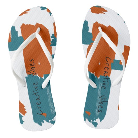 Creative Vibes Abstrakt Art Flip Flops Badesandalen (Fußbett)