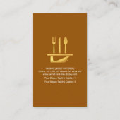 Creative Waiter Tuxedo Schürze für die Plattenhers Visitenkarte (Rückseite)