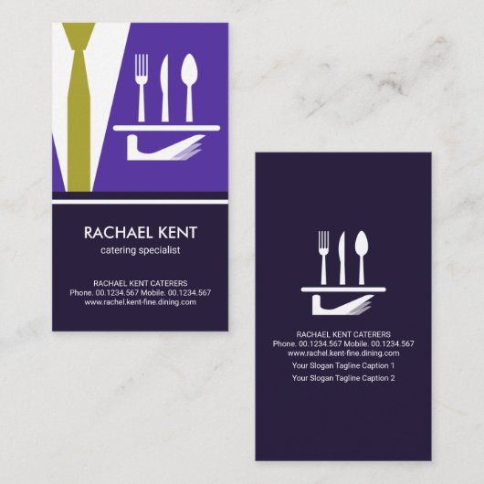 Creative Waiter Tuxedo Serviertuch Visitenkarte (Vorne/Hinten)