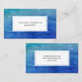 Creative Watercolor Blue Makeup Artist Pattern Visitenkarte (Vorne/Hinten)