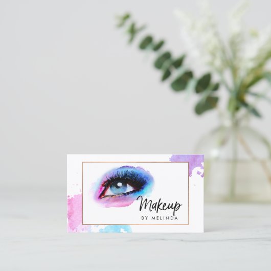 Creative Watercolor Eye Makeup Künstler Visitenkarte (Stehend Vorderseite)