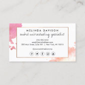 Creative Watercolor Eyebrows Microshading Visitenkarte (Rückseite)