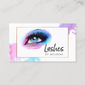 Creative Watercolor Eyelashes Blau Visitenkarte (Vorderseite)
