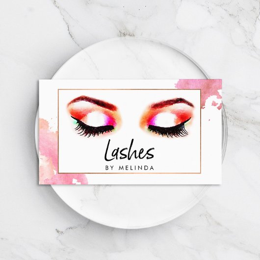 Creative Watercolor Eyelashes Visitenkarte