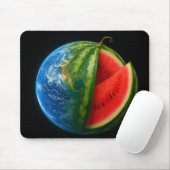 Creative Watermelon Planet Floating in Space. Mousepad (Mit Mouse)