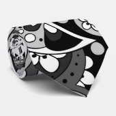 Creative Wavy Abstraktes Doodle-Muster Krawatte (Gerollt)