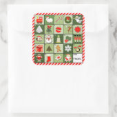 Creative Weihnachtsmarken Quadratischer Aufkleber (Tasche)