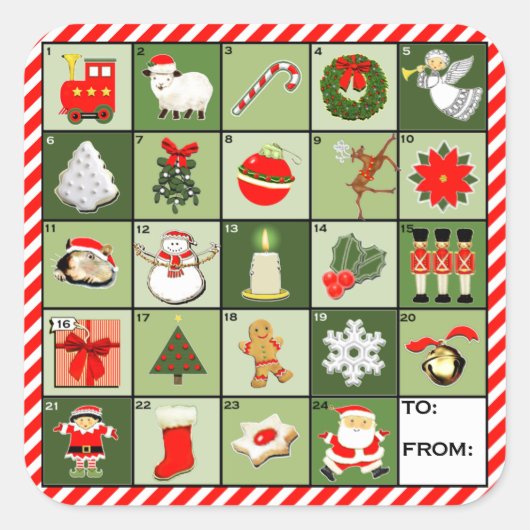 Creative Weihnachtsmarken Quadratischer Aufkleber (Vorderseite)