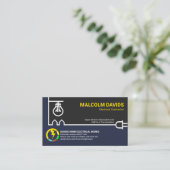 Creative White Power Line Electrical Contractor Visitenkarte (Stehend Vorderseite)