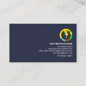 Creative White Power Line Electrical Contractor Visitenkarte (Rückseite)