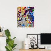 Creative Woman Psychedelic Art Graffiti Poster (Heimbüro)