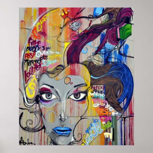Creative Woman Psychedelic Art Graffiti Poster (Vorne)
