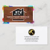 Creative Wood Paint Spritzer Frame Handyman Visitenkarte (Vorne/Hinten)