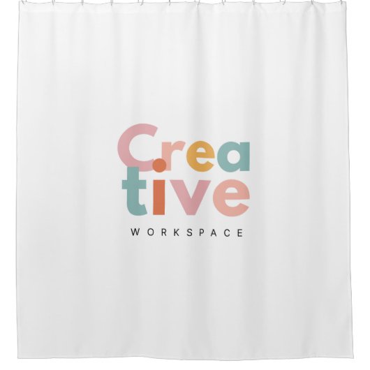 Creative Workspace Typografie Duschvorhang (Vorderseite)