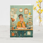 Creative Writer in Busy Office Karte (Gelbe Blume)