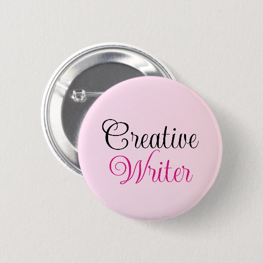 Creative Writer Pastel Pink Button (Vorne & Hinten)
