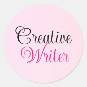 Creative Writer Pastel Pink Runder Aufkleber