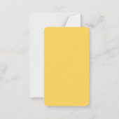 Creative Yellow Color Schlicht Elegant Einfach Mitteilungskarte (Rückseite)