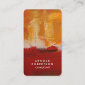 Creative Yellow Dark Brownk Abstrakte Rote Kunst Visitenkarte (Vorderseite)