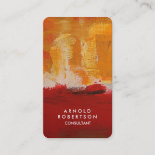 Creative Yellow Dark Brownk Abstrakte Rote Kunst Visitenkarte
