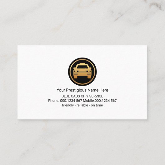 Creative Yellow Taxi Visitenkarte (Rückseite)