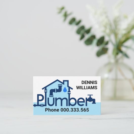 Creative Zuhause Plumber Pipes Visitenkarte (Stehend Vorderseite)