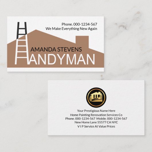 Creative Zuhause Rooftop Ladder Brush Builder Visitenkarte (Vorne/Hinten)