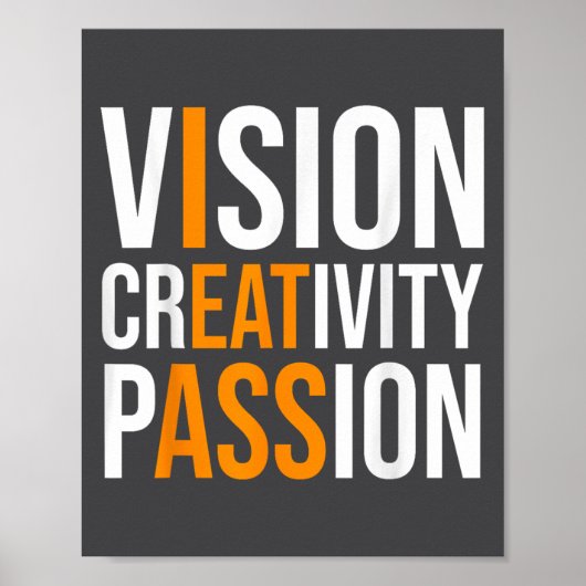 Creativity On Shirt Sarcastic Funny Motivation  Poster (Vorne)