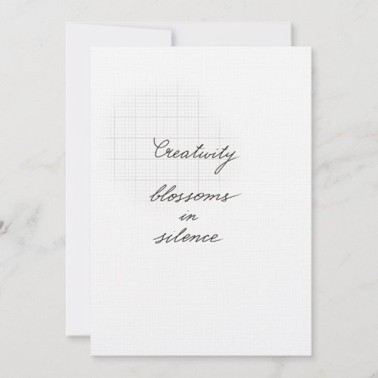 Creativity silence quote card karte (Vorderseite)
