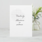 Creativity silence quote card karte (Stehend Vorderseite)