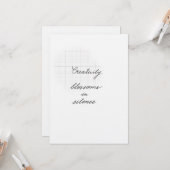 Creativity silence quote card karte (Vorderseite/Rückseite Beispiel)
