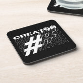 Creator Hashtag Typografie Getränkeuntersetzer (Linke Seite)