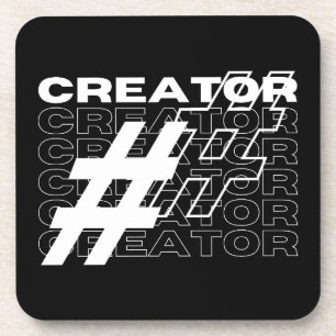 Creator Hashtag Typografie Getränkeuntersetzer